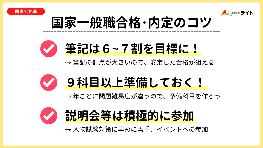 国家一般職の合格のコツ